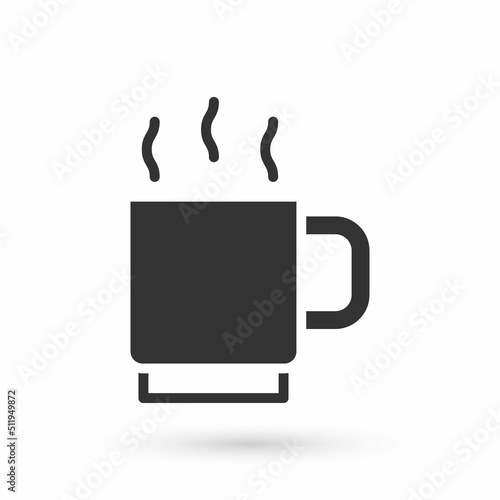 Grey Coffee cup icon isolated on white background. Tea cup. Hot drink coffee. Vector