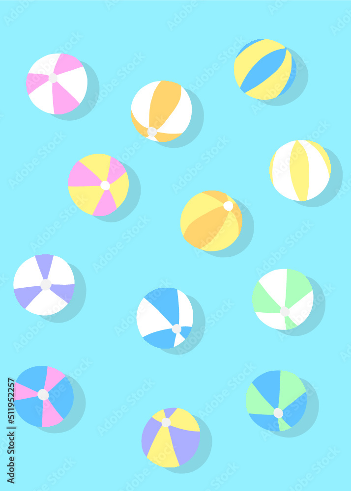Floating beach balls illustration Floating beach balls illustration
