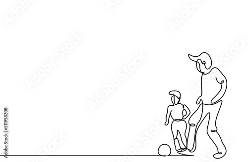a father and his son playing ball together happily outside