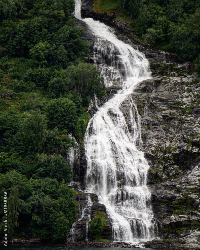 waterfall in the mountains