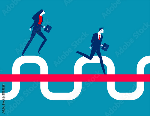 Easy way to business success. Business aspiration vector illustration