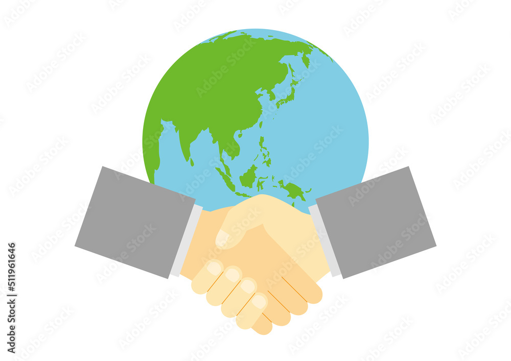 SDGs_Partnership_握手_地球 SDGs_Partnership_握手_地球