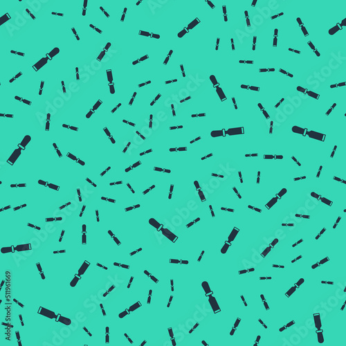 Black Chisel tool for wood icon isolated seamless pattern on green background. Vector