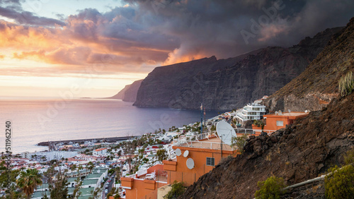 amazing sunset over Los Gigantes Tenerife