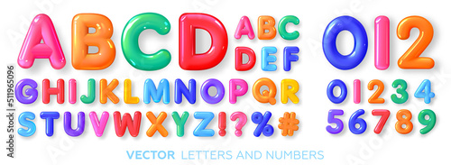 Vászonkép Cheerful, multi-colored, glossy, children's alphabet