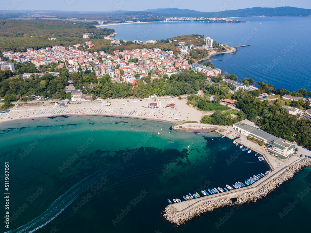 Aerial view of South Beach of town of Kiten, Bulgaria