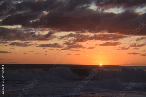 sunset over the beach