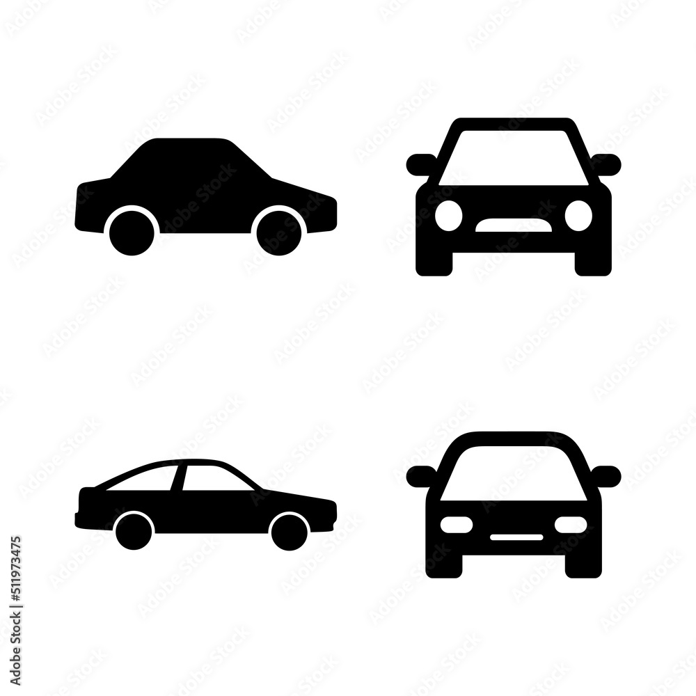 Car icon vector. car sign and symbol. small sedan Car icon vector. car sign and symbol. small sedan