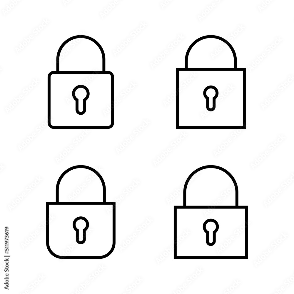 Lock icon vector. Padlock sign and symbol. Encryption icon. Security symbol Lock icon vector. Padlock sign and symbol. Encryption icon. Security symbol