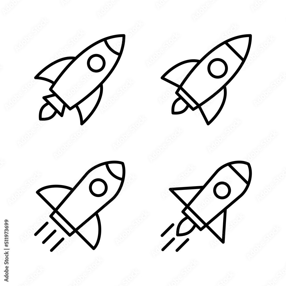 Rocket icon vector. Startup sign and symbol. rocket launcher icon Rocket icon vector. Startup sign and symbol. rocket launcher icon