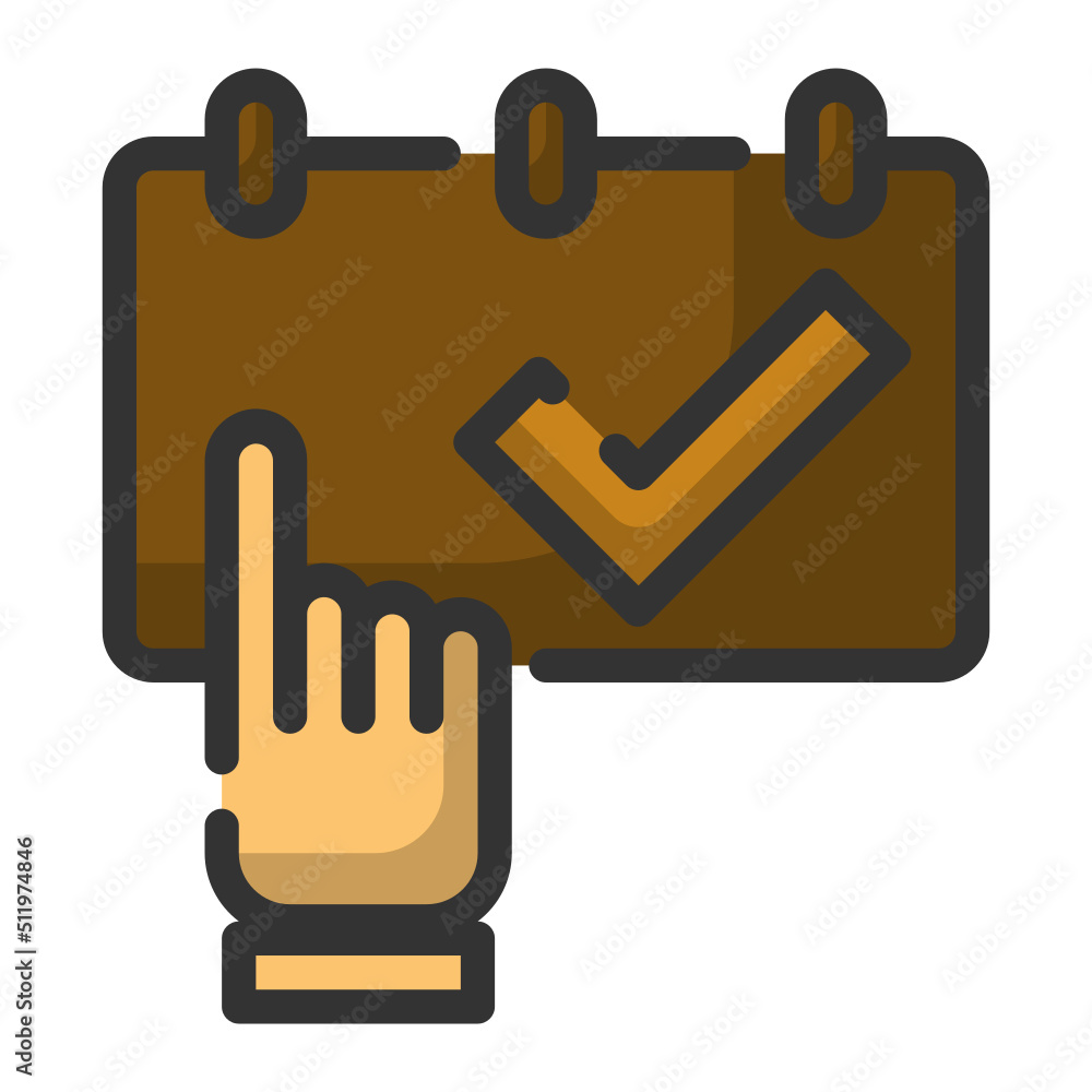 A hand touch booking hotel filled line A hand touch booking hotel filled line