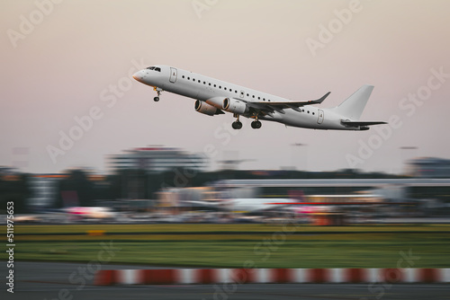 Bilde på lerret Airplane taking off from the airport.