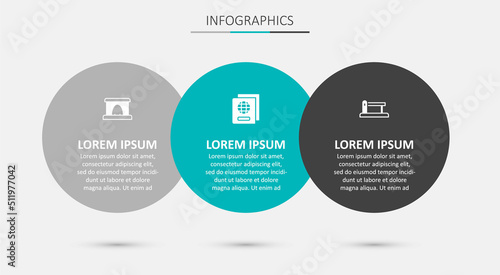 Set Passport, Railway tunnel and barrier. Business infographic template. Vector