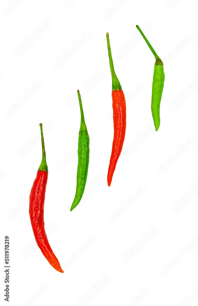 red and green chili on white background, pepper, paprika
red and green chili on white background, pepper, paprika