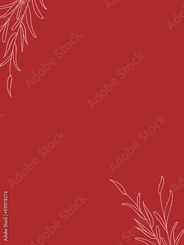 maroon background with two plants