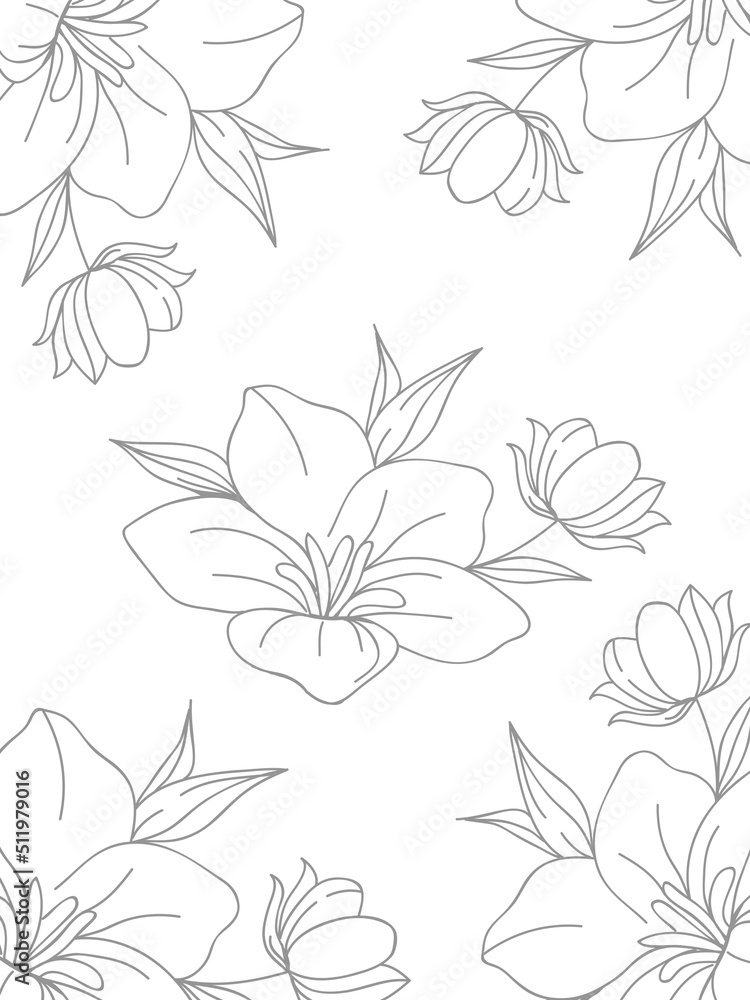 white background with bunch of flowers