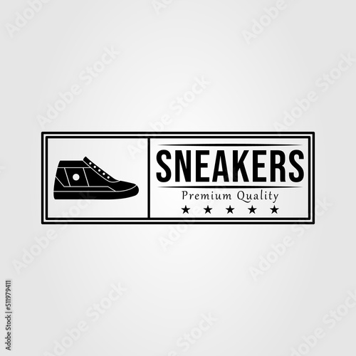 high top sneaker shoe logo vector illustration design