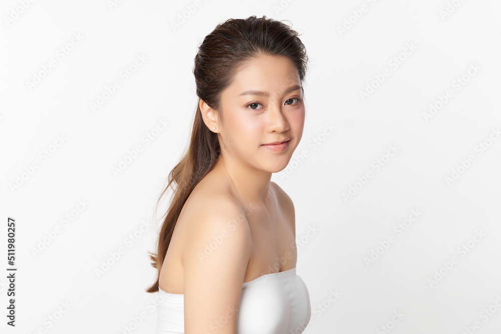 Beautiful young asian woman with clean fresh skin on white background, Face care, Facial treatment, Cosmetology, beauty and spa, Asian women portrait. Beautiful young asian woman with clean fresh skin on white background, Face care, Facial treatment, Cosmetology, beauty and spa, Asian women portrait.