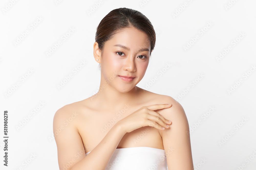 Beautiful young asian woman with clean fresh skin on white background, Face care, Facial treatment, Cosmetology, beauty and spa, Asian women portrait. Beautiful young asian woman with clean fresh skin on white background, Face care, Facial treatment, Cosmetology, beauty and spa, Asian women portrait.