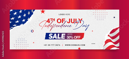 Fotografia, Obraz independence day sale facebook or web ad banner template