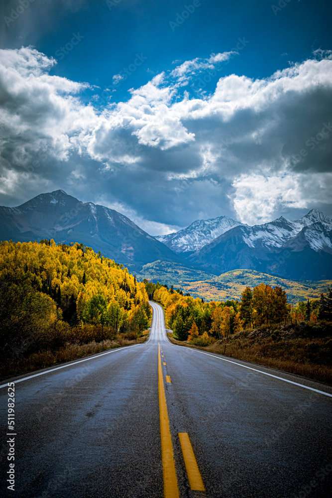 Fall Color along the San Juan Skyway scenic byway near Telluride Colorado Fall Color along the San Juan Skyway scenic byway near Telluride Colorado