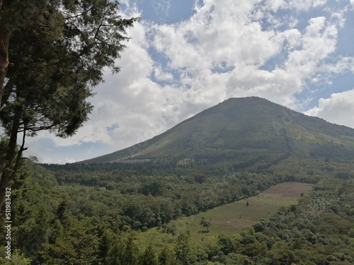 mountain and clouds