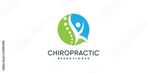 Chiropractic icon vector logo design with creative unique fresh concept Premium Vector