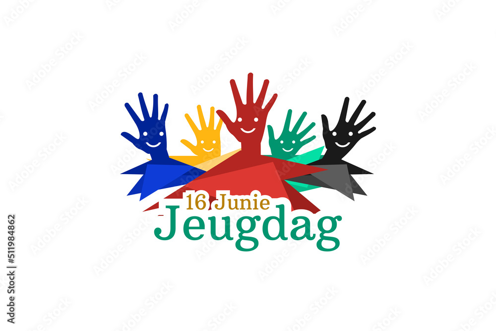 Obraz premium Translation: June 16. Youth Day. Youth day (Jeugdag) National day of South Africa Vector illustration. Suitable for greeting card, poster and banner.