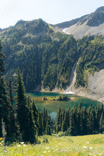 Mountain Lake. Washington State Hike, Maple Loop Pass. 