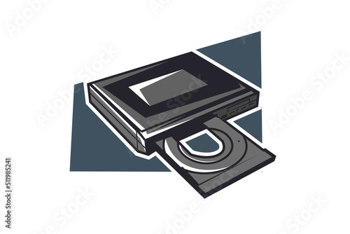CD and DVD Player Retro Vector Illustration. simple retro icon vector. isolated vector.