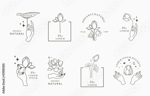 Black lotus flower outline Vector illustration for icon,sticker,printable and tattoo beauty
