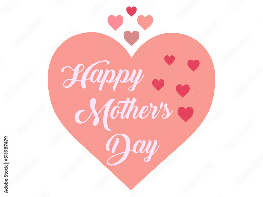 Happy Mother's Day Lettering Heart Vector Designs