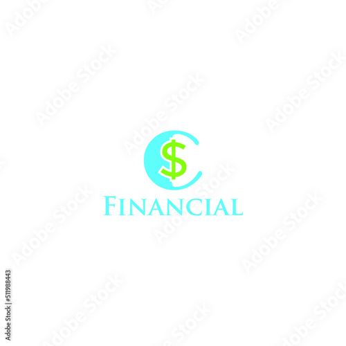 Accounting or finance logo design vector simple style with blue color