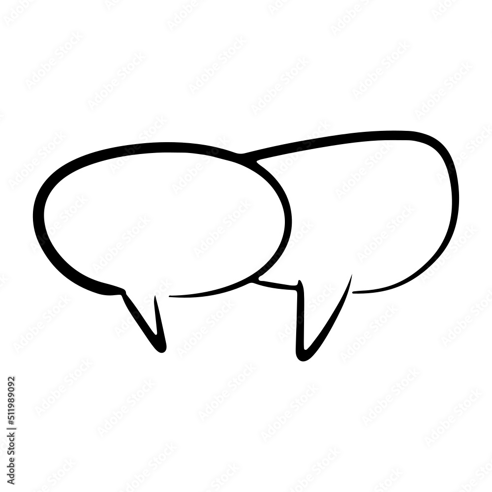 Comic conversation Speech Bubble, Doodle speech balloon Comic conversation Speech Bubble, Doodle speech balloon