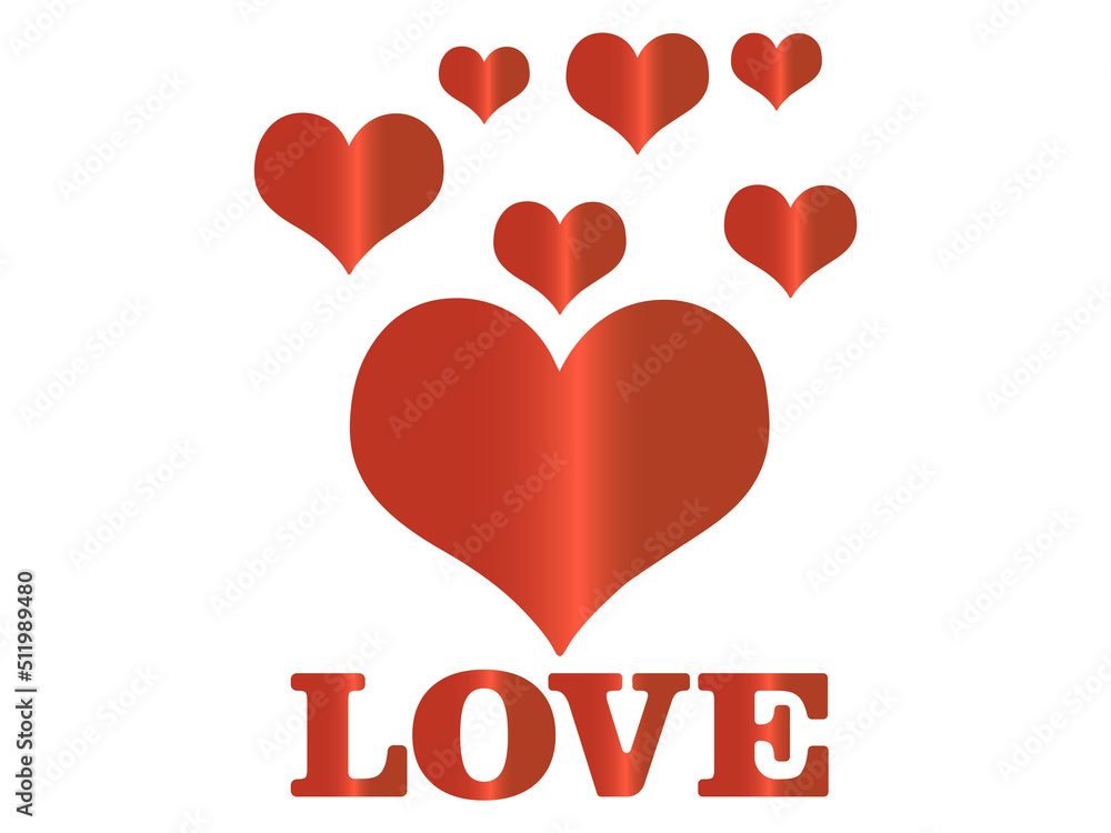 Shiny Red Heart Logo, love letter Design vector or illustration