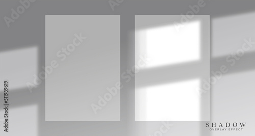 Window shadow effect. Suns rays make their way into apartment through windows or blinds. Modern style overlay, graphic elements to create realistic room interior. Cartoon flat vector illustration