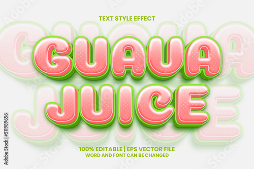 Guava Juice 3D Style Editable Text Effect