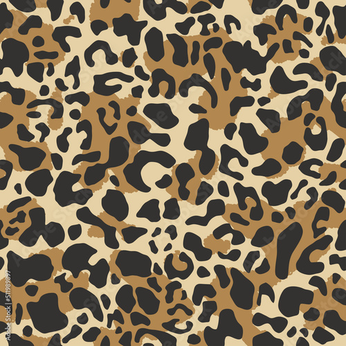 Leopard seamless pattern. Vector african background. Wild animal wallpaper.