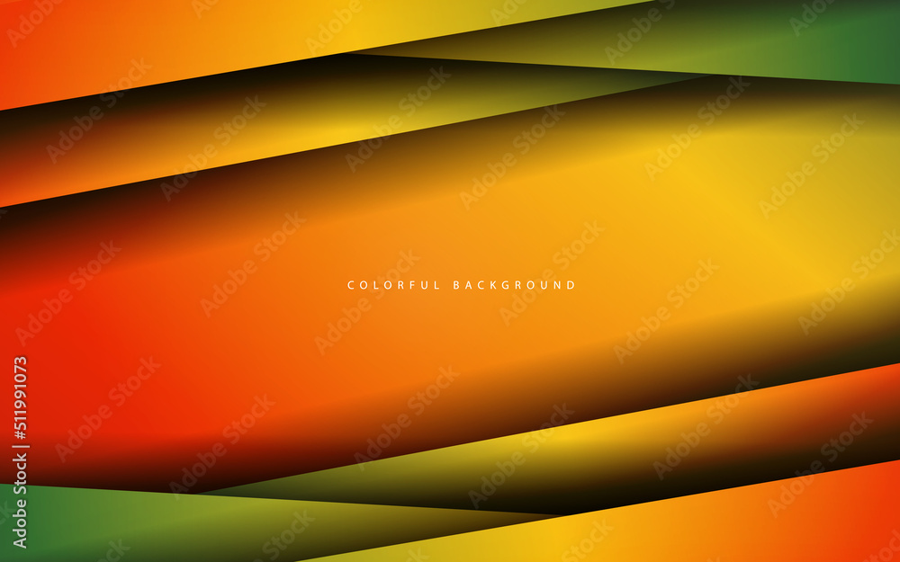  Abstract overlap layer green orange background