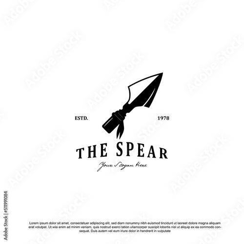 Spear Arrowhead for Hunting, Hunt, Hunter Vintage logo photo