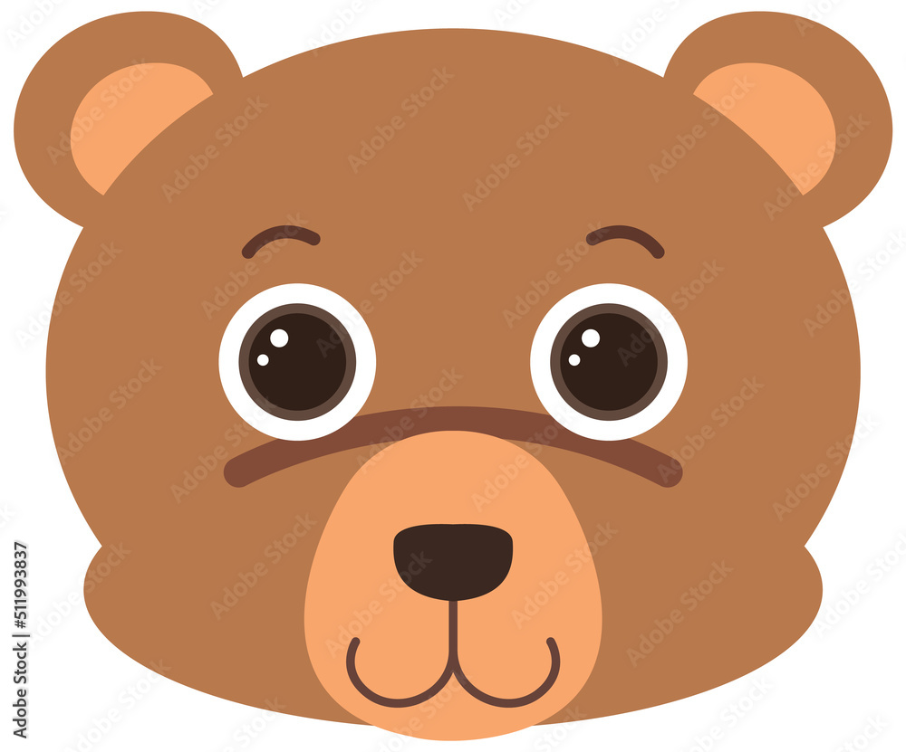Fototapeta premium Bear head in flat style