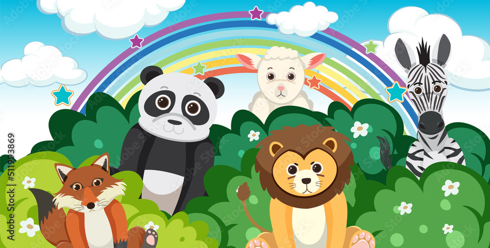 Fototapeta premium Wild animals in the forest