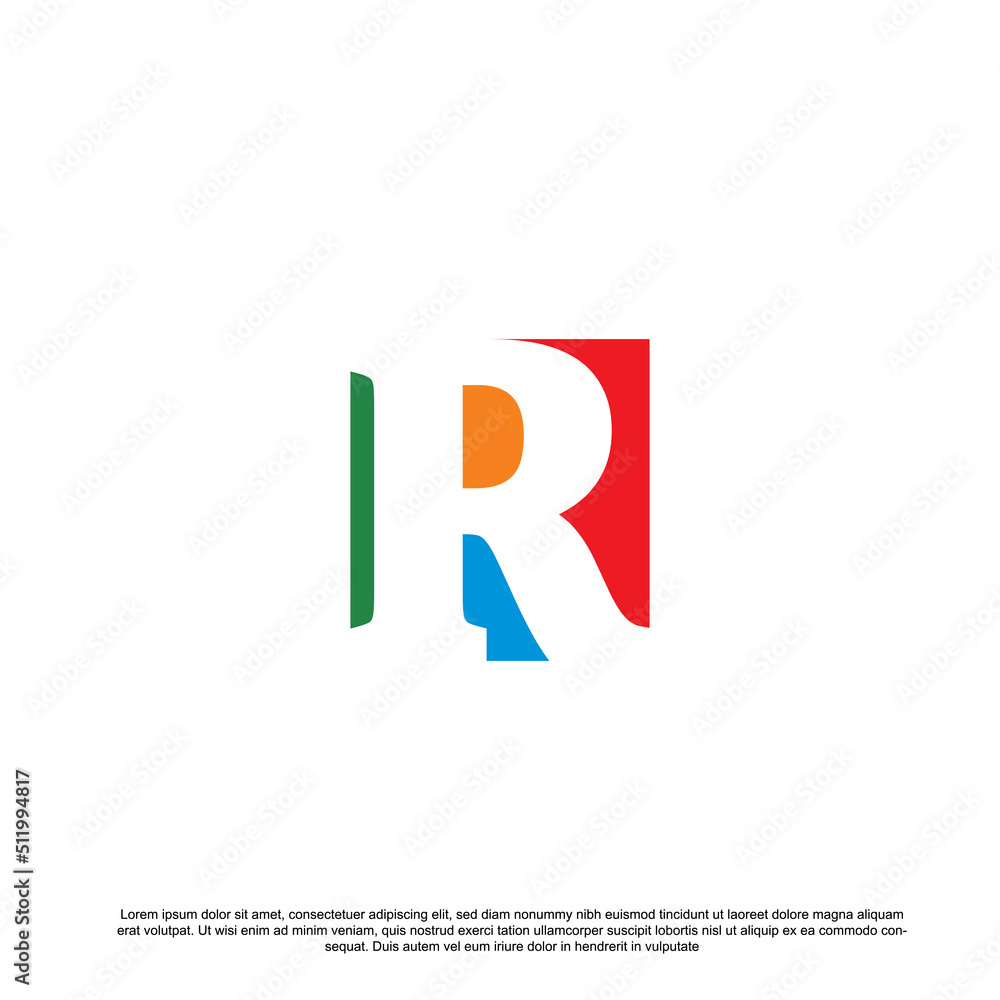 colorful letter R logo design colorful letter R logo design