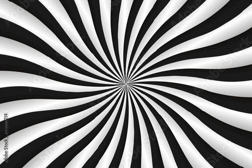 Radial psychedelic optical illusion burst abstract background, vector illustration