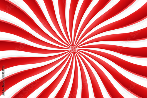 Red and white optical illusion burst abstract background with rays  vector illustration