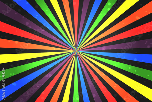 Colorful rainbow sunburst bokeh abstract background design vector