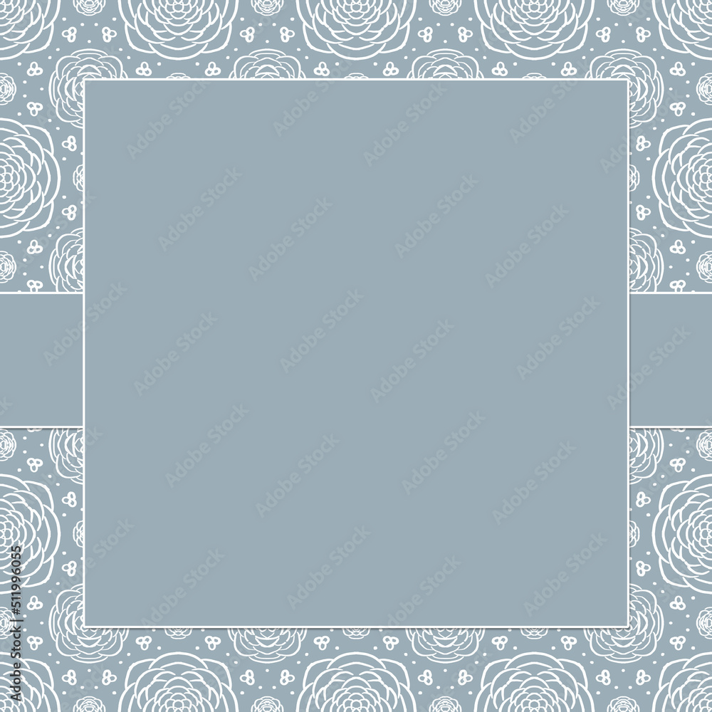 white pattern on a gray background with a window for inscriptions and greetings, for festive packaging and web design white pattern on a gray background with a window for inscriptions and greetings, for festive packaging and web design