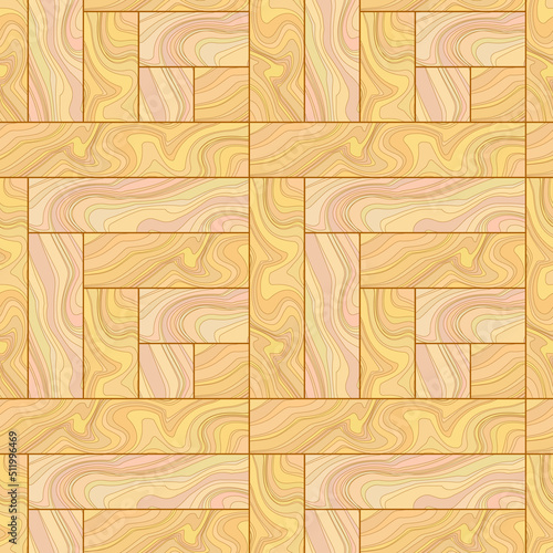 Wooden parquet vector seamless pattern. Abstract geometric background. Rectangular ornament with wood texture 