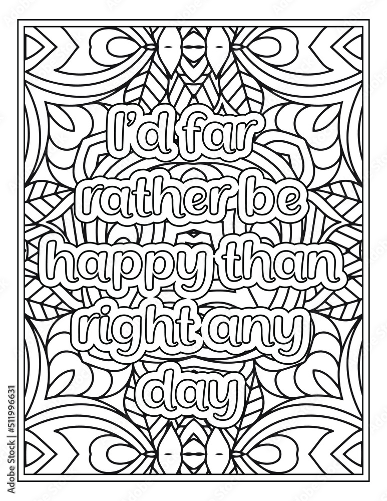 Quote Coloring Pages for Adults and Teens - Best Coloring Pages For Kdp coloring book