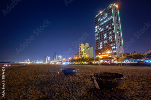 Da Nang coastal skyline taken at My Khe beach - Da nang city, Vietnam